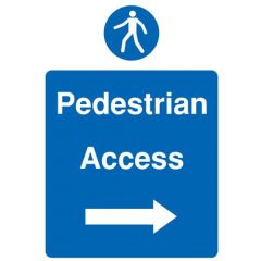 Site Sign - Rigid PVC - 300x400mm (A3) - Pedestrian Access Right Arrow