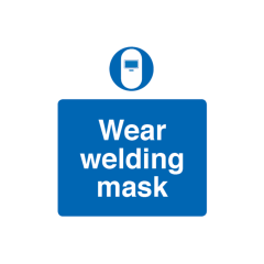 Site Safety Sign - 3mm Correx - Wear welding mask - 420x594mm (A2)