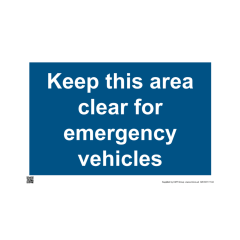 Site Sign - 3mm Correx - Keep this area clear for emergency vehicles- 420x594mm (A2)