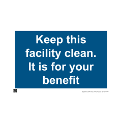 Site Sign - 3mm Correx - Keep this facility clean- 420x594mm (A2)