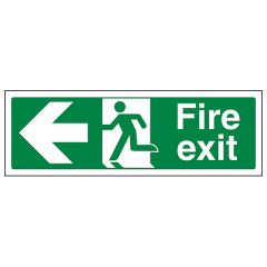 Site Safety Fire Door Sign | Green Fire Exit Sign | Dimensions: 150 x 450mm | CMT Group UK