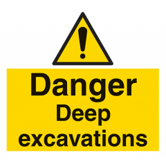 PVC A4 Sign - "Danger Deep Excavations" 