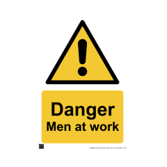 Safety Sign Danger men at work 420x594mm A2 - 3mm Correx