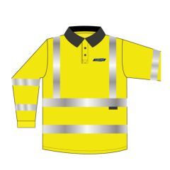 Ecoviz Polo Shirt Yellow - Printed Tamdown on FLB & Rear