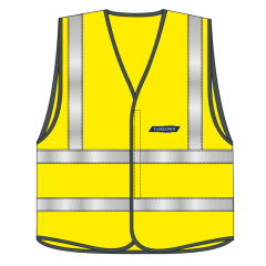 Hi Vis Vest Yellow - Printed Tamdown on FLB & Rear 