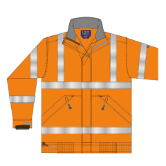 Hi Vis Bomber Jacket Orange - Printed TKP Surfacing on Rear