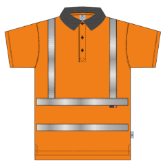 Hi Vis Polo Shirt Orange - Printed TKP Surfacing on Rear