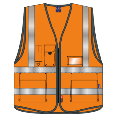 Hi Vis Executive Vest Orange - Printed TKP Surfacing on Rear