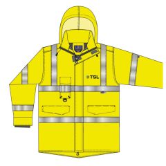 Hi Vis Site Jacket Yellow - Printed TSL FLB & Rear 