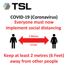 Bespoke Sign - TSL - 600x600mm 4mm Correx - 2M Rule Social Distancing