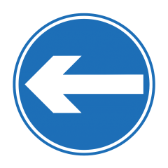 Bespoke Sign - TSL - 600x600mm 4mm Correx - Blue Circle Arrow Left