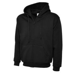 Classic Heavy-Duty Zipped Hooded Sweatshirt – Black – 300gsm Heavyweight Workwear front product image | CMT Group