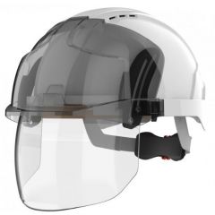 JSP EVO® VISTAshield™ Vented Safety Helmet with Shield - White - Smoke Shield