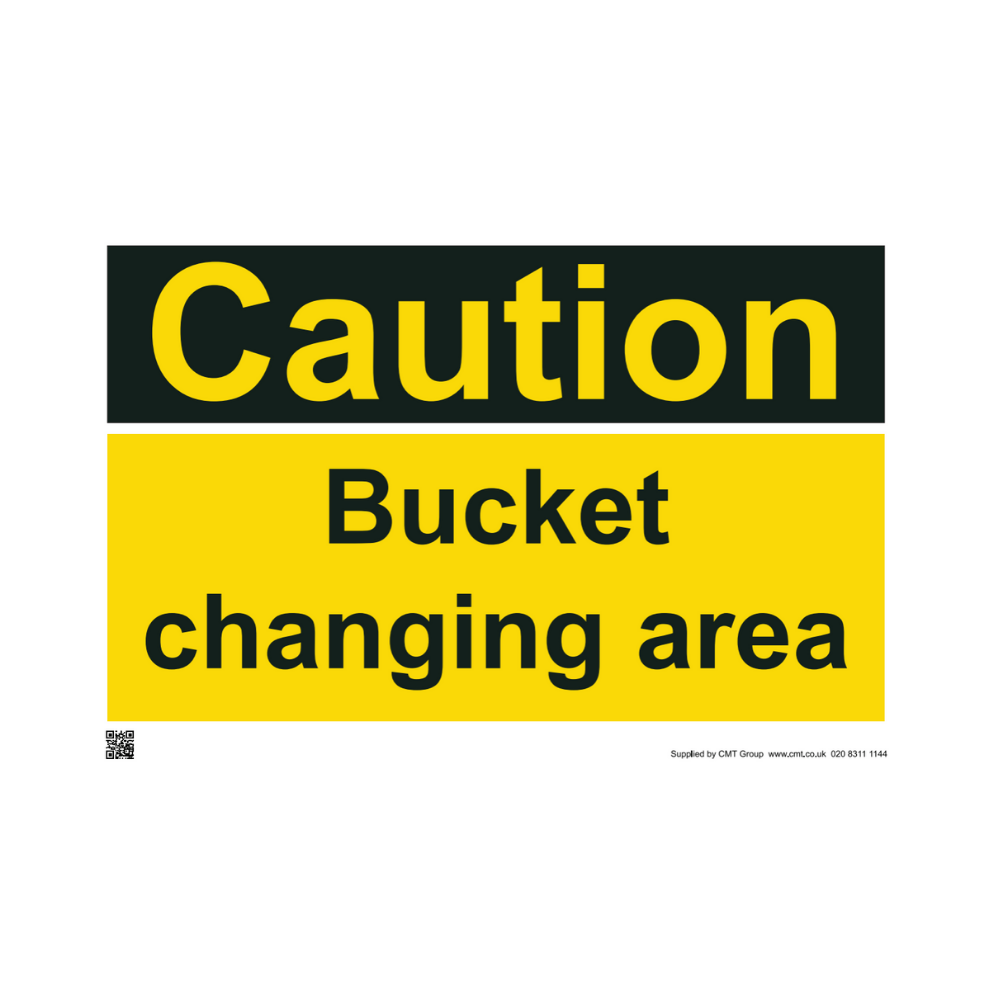 Safety Sign Caution Bucket Changing Area 420x594mm A2 - 3mm Correx