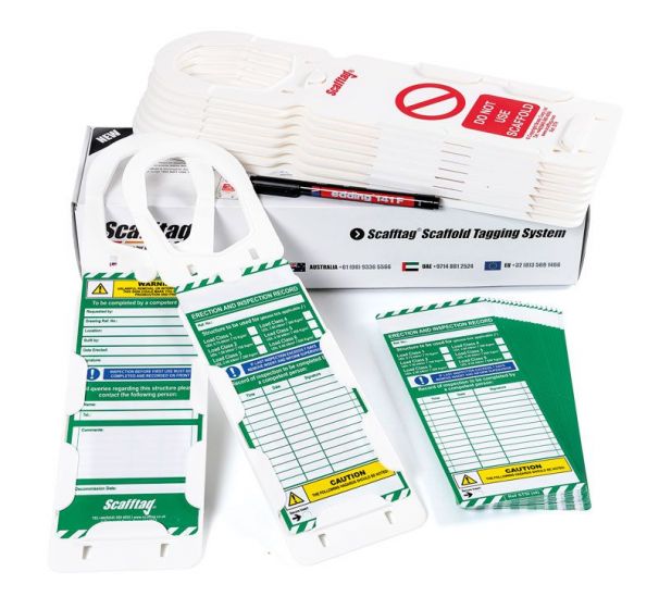 Scafftag Kit - 10 Holders, 20 Inserts & 1 Pen