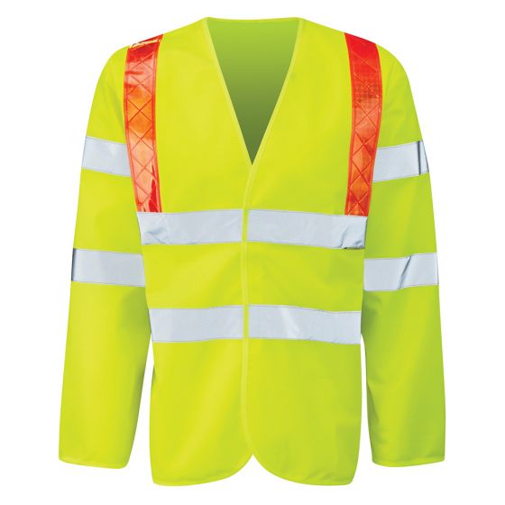 Long Sleeved Hi Vis Vest With Orange Brace