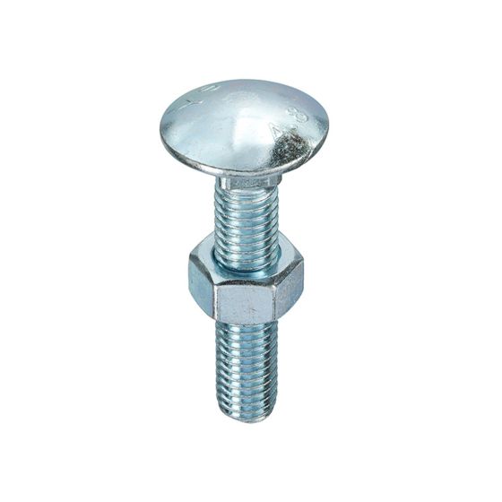 Grade 4.8 Cup Square Hex Bolts and Nuts DIN 603/555 BZP CE - M6 x 140mm - Box of 50