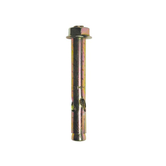 Sleeve Anchors - Hex Head- Zinc Plated and Yellow Passivated - 10mm x 100mm - Box of 50
