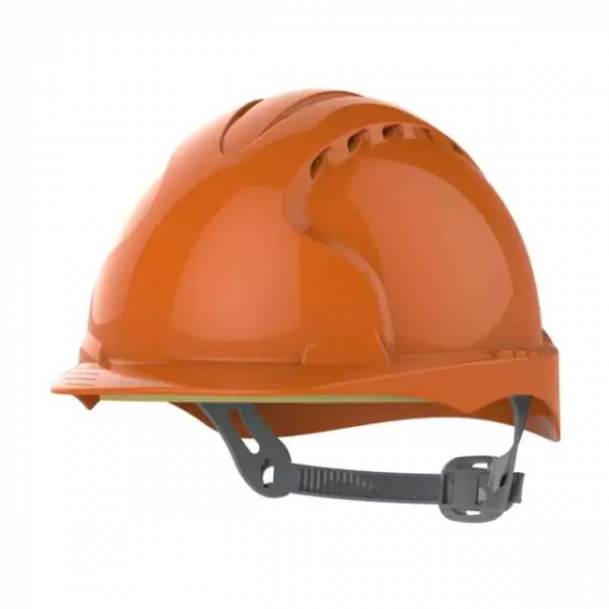 JSP EVO®2 Orange Slip Ratchet Vented Safety Helmet Mid Peak
