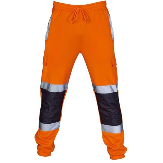 Hi Vis Two Tone Jogging Trousers Orange/Navy