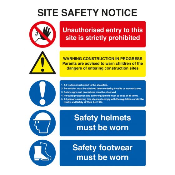 Site Safety Notice - 5 Point Board - PVC