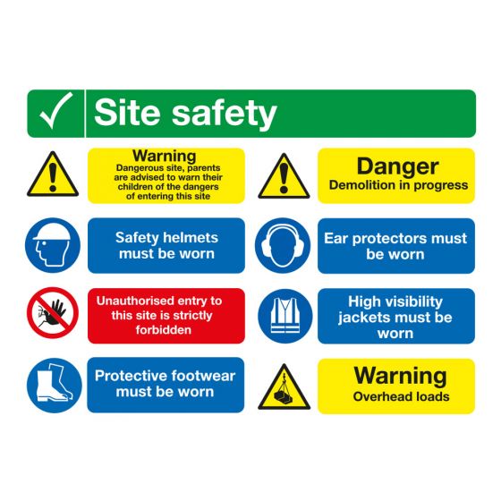 Site Safety Board - 8 Point - Option B - PVC