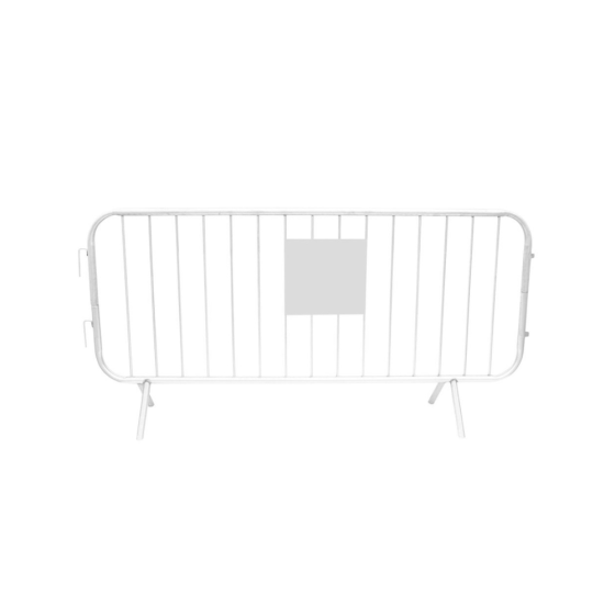 SECURASITE 2.3m Metal Pedestrian Barrier Pro c/w Name Plate - Heavy Duty - White Powder Coated RAL 9016