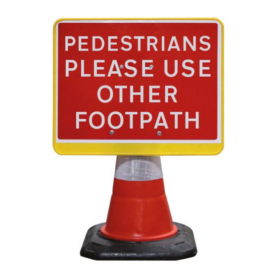 Cone Sign - Pedestrians Please Use Other Footpath