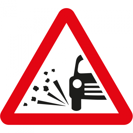 Loose Chippings Triangle Metal Road Sign - 750mm