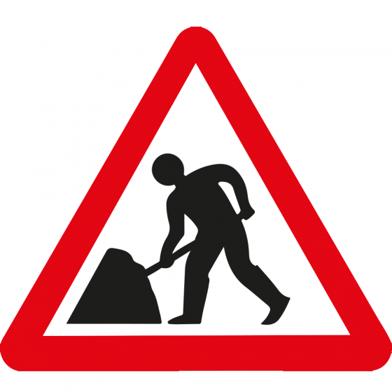 Men At Work Triangle Metal Road Sign - 750mm