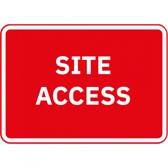 Site Access Metal Road Sign - 1050mm x 750mm