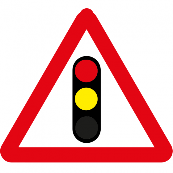 Traffic Light Ahead Triangle Metal Road Sign - 750mm