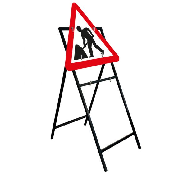 Men At Work 750mm Triangle Sign & Metal Quick Fit Frame 