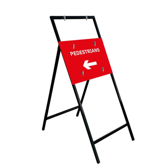 Pedestrian Arrow Left 600x450mm Rectangle Sign & Metal Quick Fit Frame 