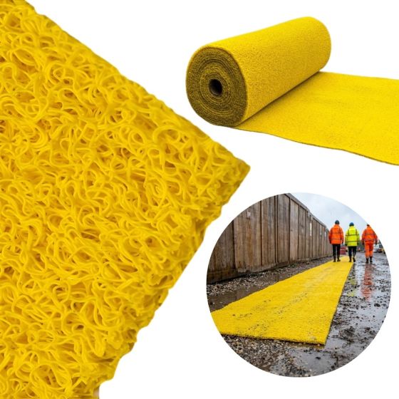 Spaghetti Matting Roll - Anti-Slip & Reversible - Yellow - 12mm x 1m x 10m