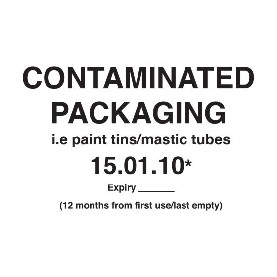 PVC Site Sign - 'CONTAMINATED PACKAGING'