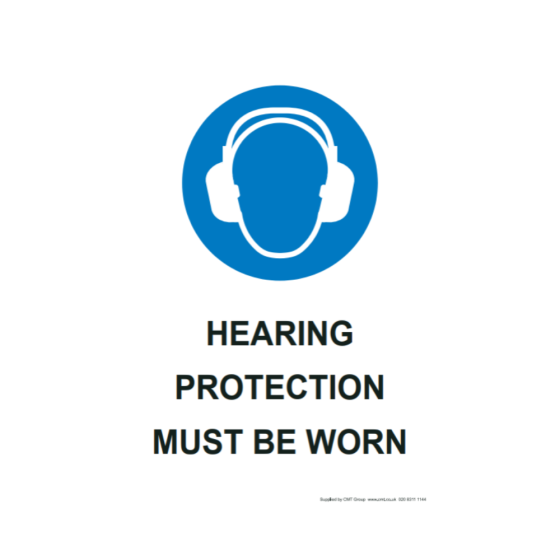 Site Sign - 3mm Correx - 210x297mm (A4) - Hearing protection must be worn