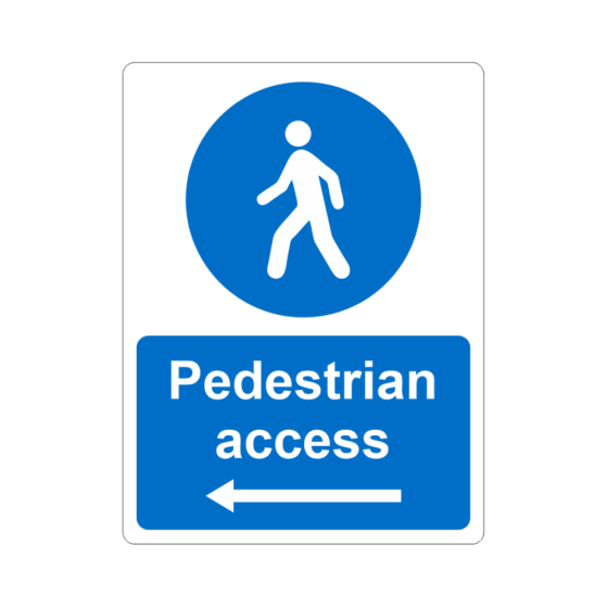 Site Site M093 - Pedestrian Access Left Arrow – 450 x 600mm - 4mm Correx