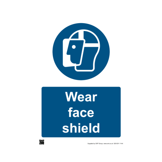 Site Sign - 3mm Correx - Wear face shield - 420x594mm