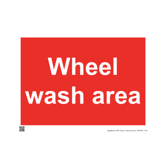 Site Sign - Rigid PVC - 594mm x 841mm - Wheel wash area
