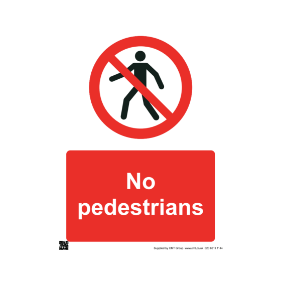 Site Sign - 6mm Correx - 594x841mm (A1) - No pedestrians