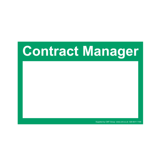 Site Sign - 3mm Correx - 210x297mm (A4) - Printed: Contract Manager