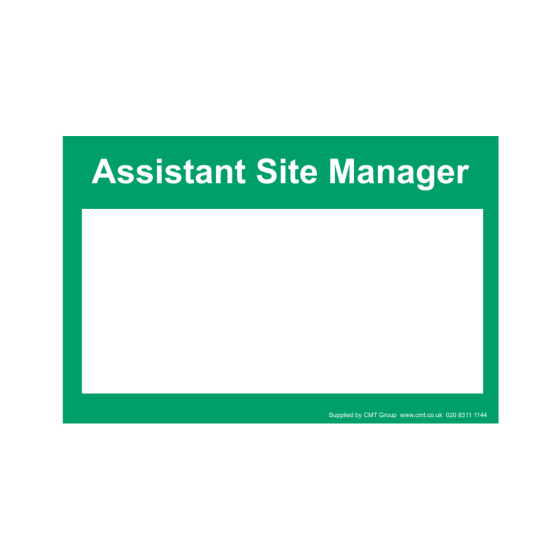 Site Sign - 3mm Correx - A4 - 210x297mm Assistant site manager