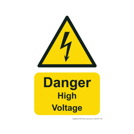 Safety Sign Danger high voltage 210x297mm A4 - 3mm Correx