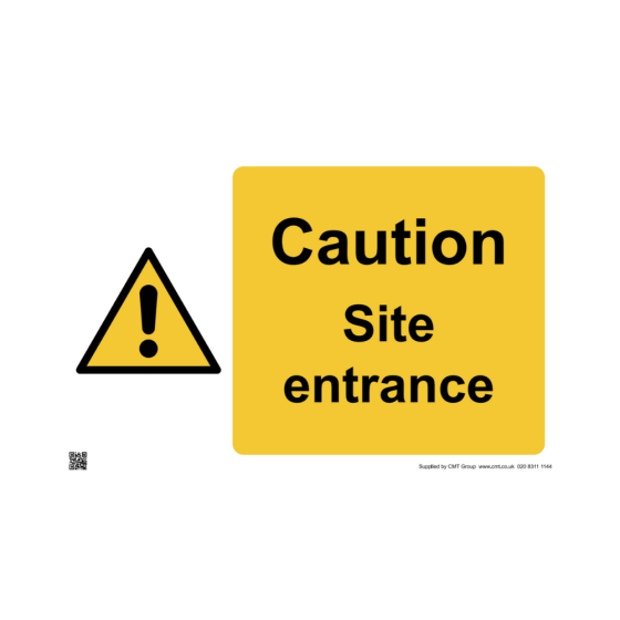Site Sign - Caution site entrance - 420x594mm A2 - 3mm Correx