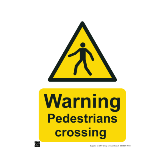Site Sign - 3mm Correx - 297x420mm A3 - Warning pedestrians crossing