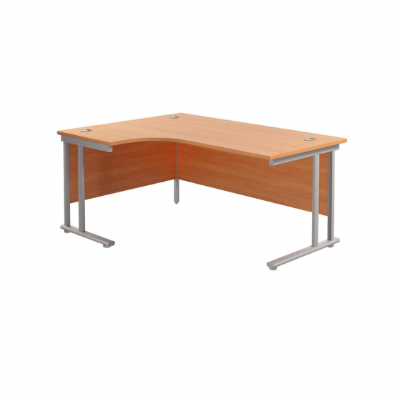 Twin Leg Left-Angle Corner Desk 1600mm Wide - Beech