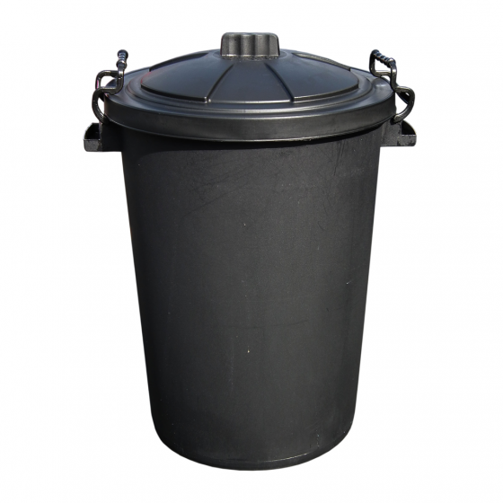 80 Litre Black Economy Plastic Dustbin W/Lid