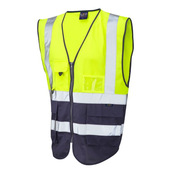 Hi Vis Superior Waistcoat - Yellow | LEO Workwear