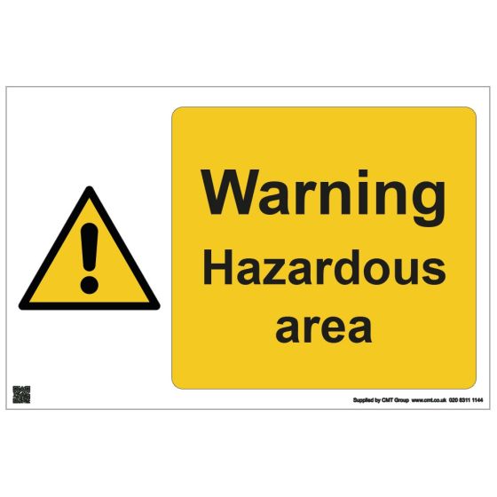 Site Safety - 297x420mm A3 3mm Correx - Warning Hazardous Area